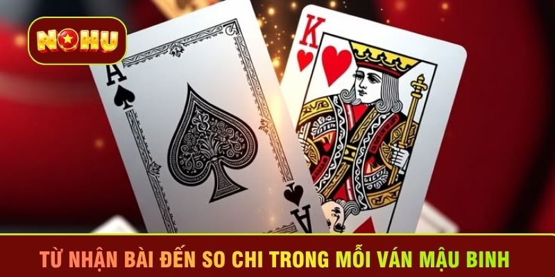 Từ nhận bài đến so chi trong mỗi ván Mậu binh 